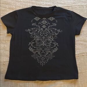 Grunge Black Graphic Women Top